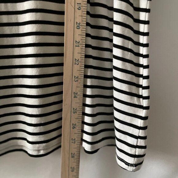 NWT Dressbarn Womens White & Black Striped Print Believe Embroidered Top Size 1X - Picture 7 of 9